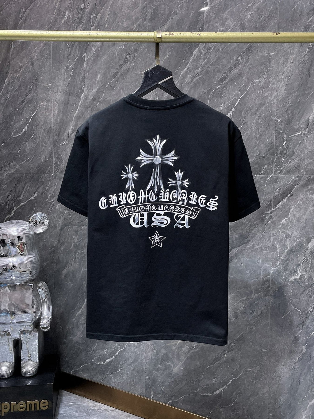 Chrome Hearts Floral Cross USA Graphic T-Shirt