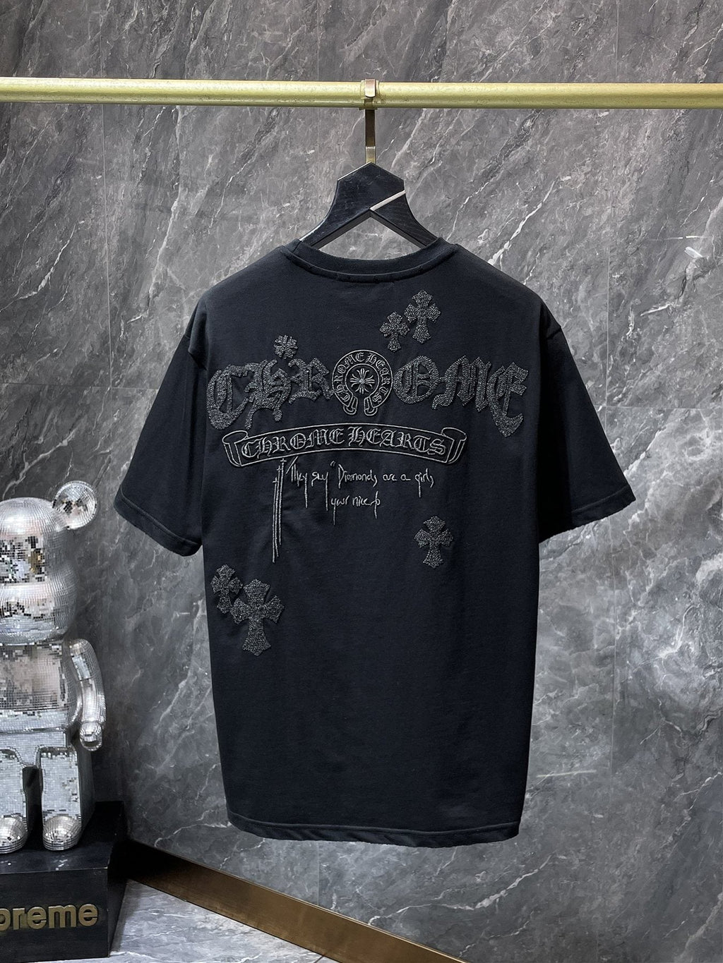 Chrome Hearts Horseshoe & Script Embroidered Graphic T-Shirt