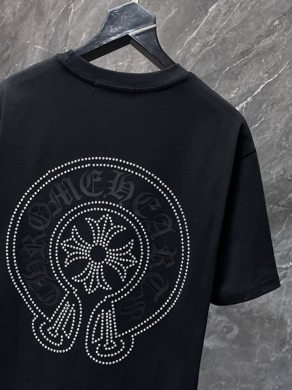 Chrome Hearts Rhinestone Cross Horseshoe Graphic T-Shirt