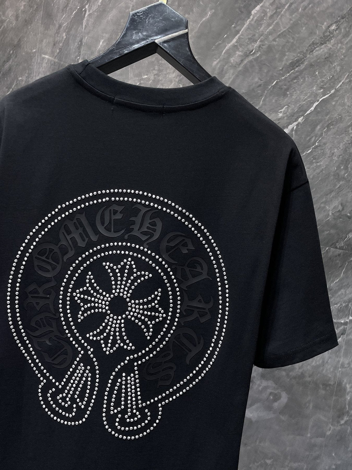 Chrome Hearts Rhinestone Cross Horseshoe Graphic T-Shirt