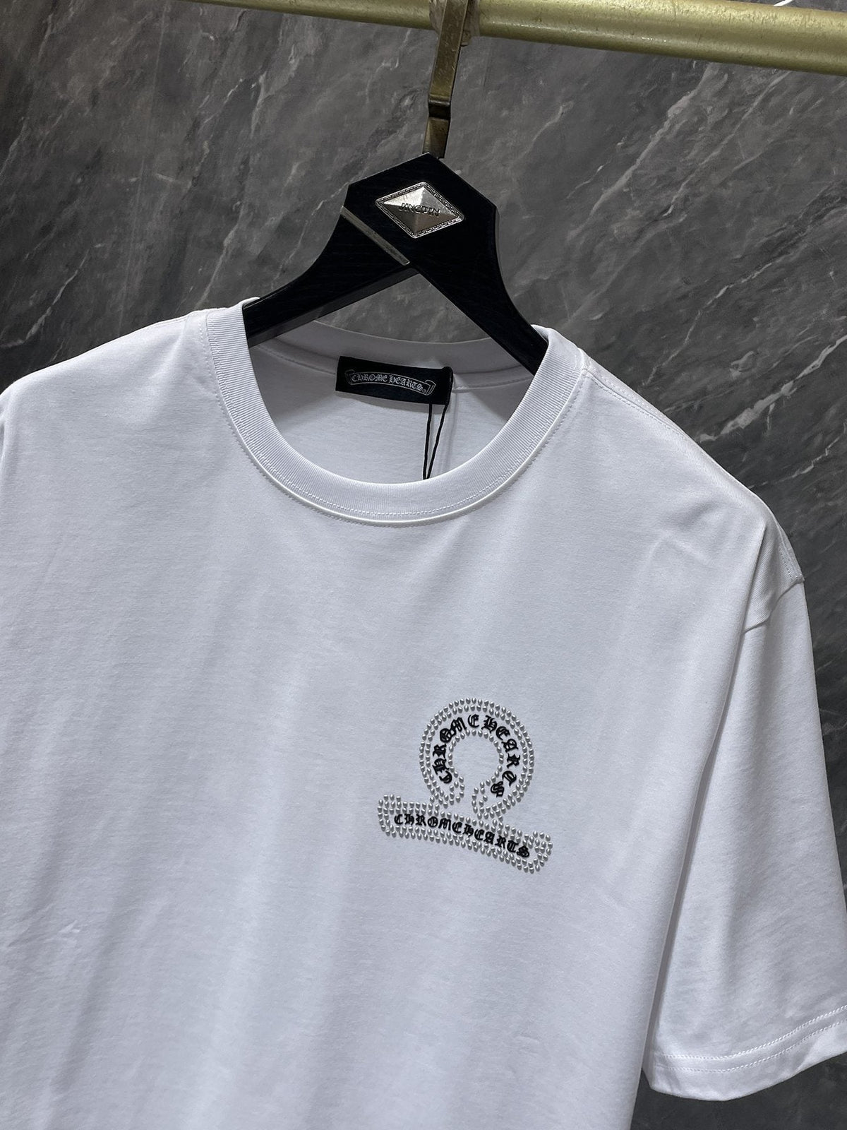 Chrome Hearts Rhinestone Cross Horseshoe Graphic T-Shirt
