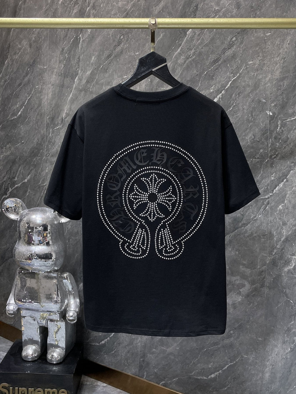 Chrome Hearts Rhinestone Cross Horseshoe Graphic T-Shirt