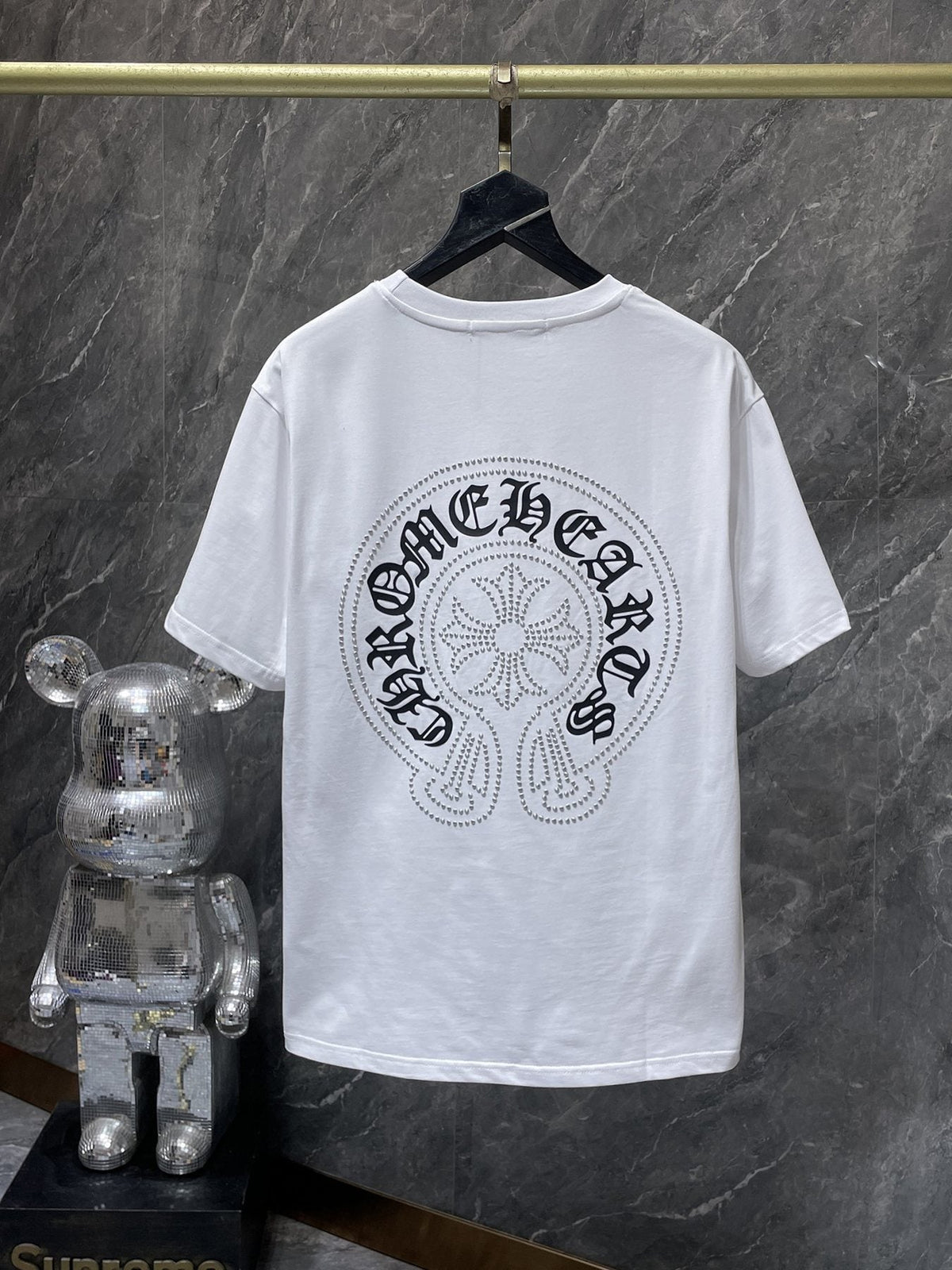 Chrome Hearts Rhinestone Cross Horseshoe Graphic T-Shirt