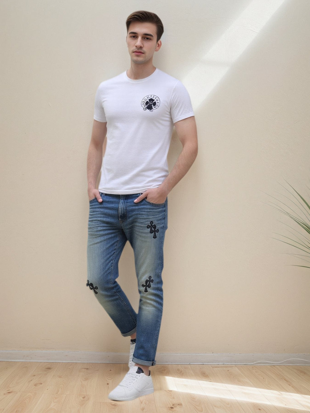 Chrome Hearts Cross Scroll Graphic Short-Sleeve T-Shirt