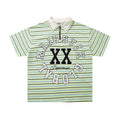 MAJESTIK Mint Green Striped Half-Zip Polo Shirt