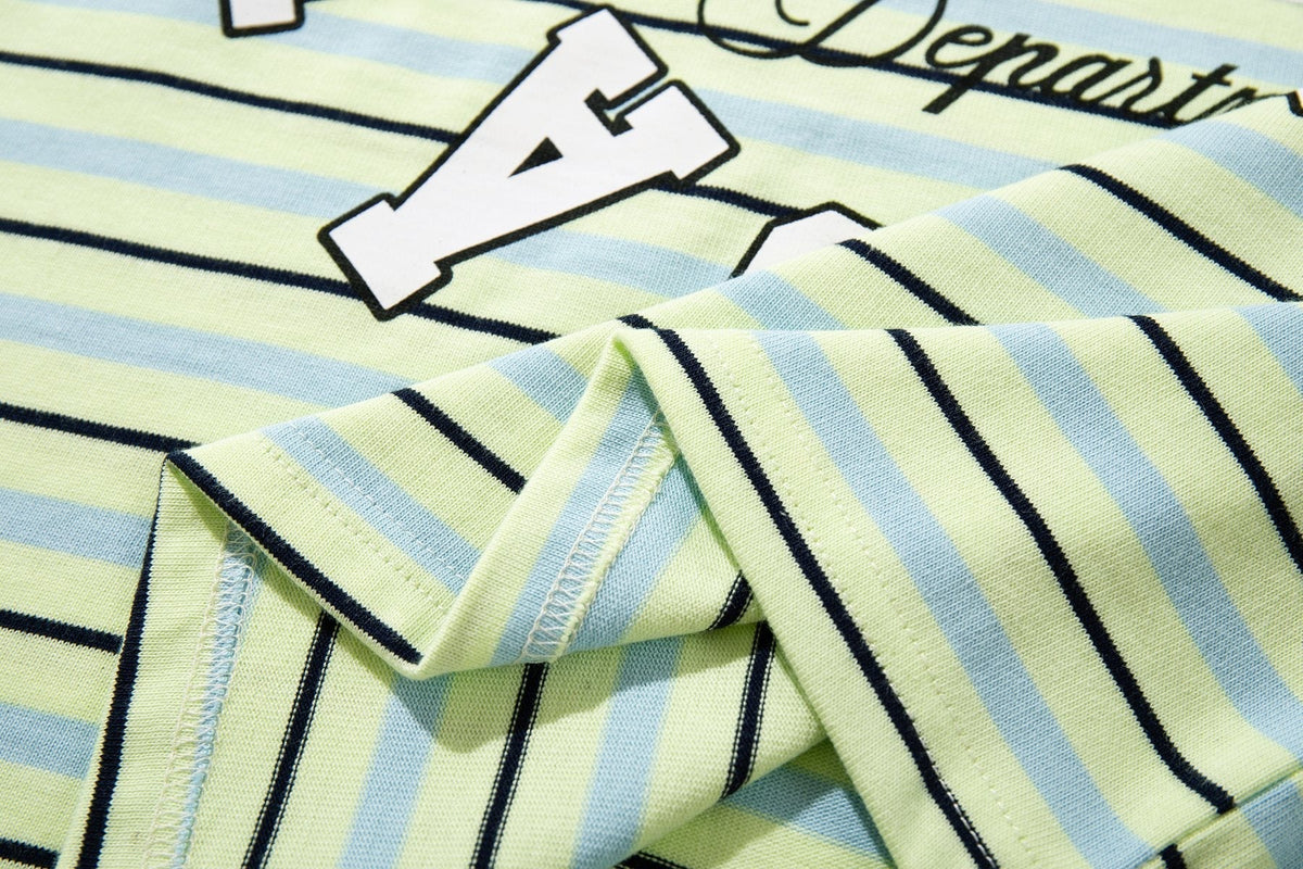 MAJESTIK Mint Green Striped Half-Zip Polo Shirt