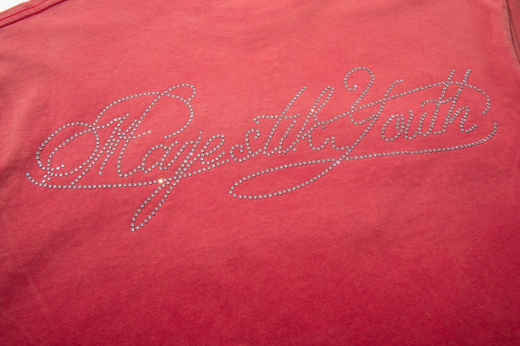 MAJESTIK Washed Red Graphic Short-Sleeve T-Shirt