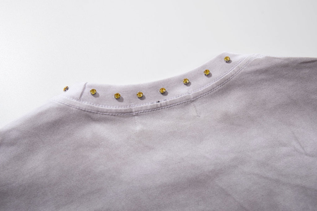 MAJESTIK Studded Washed Graphic Sleeveless T-Shirt