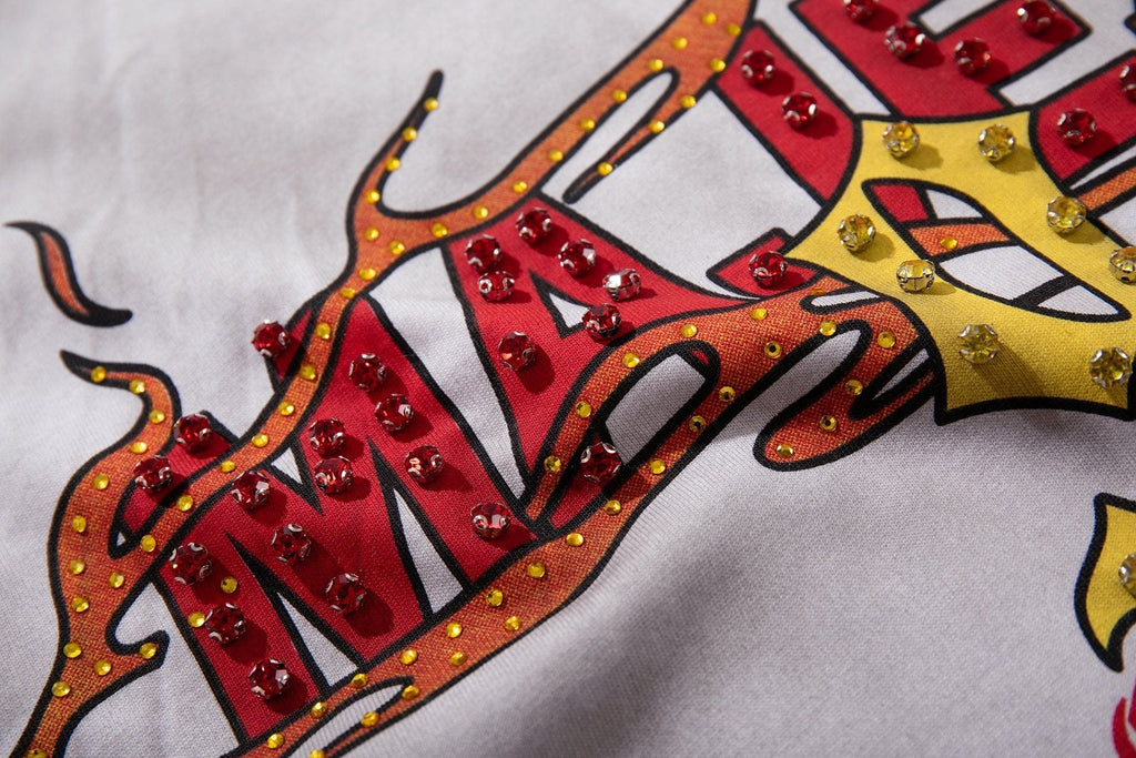 MAJESTIK Studded Washed Graphic Sleeveless T-Shirt