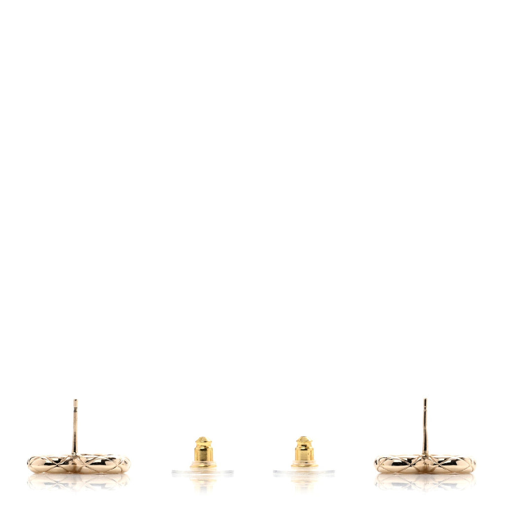 Metal Crystal CC Logo Heart Earrings Gold