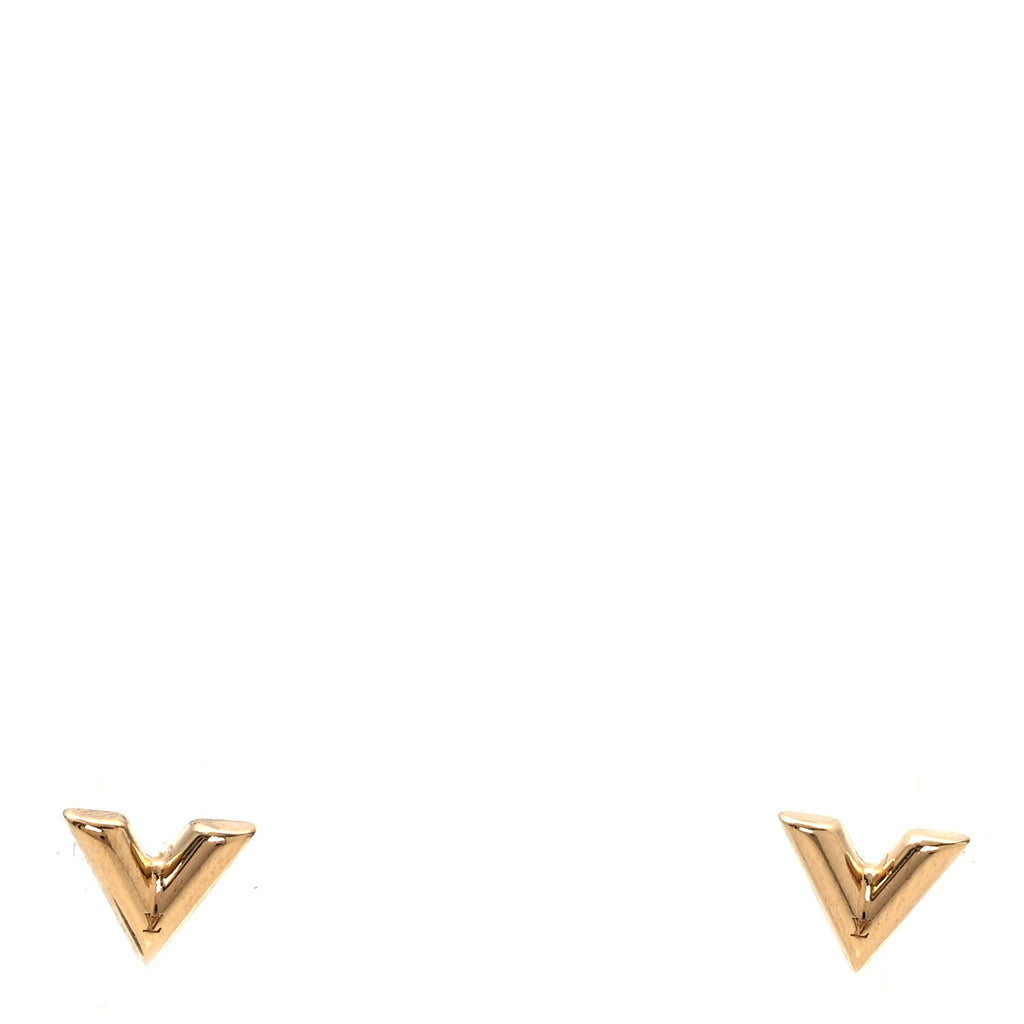 Brass Essential V Stud Earrings Gold