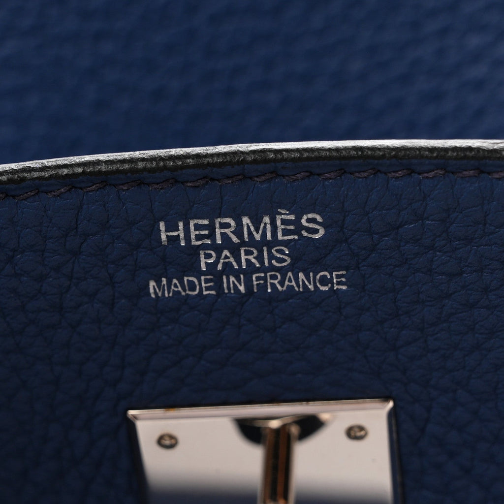 Taurillon Clemence Birkin 35 Bleu Brighton