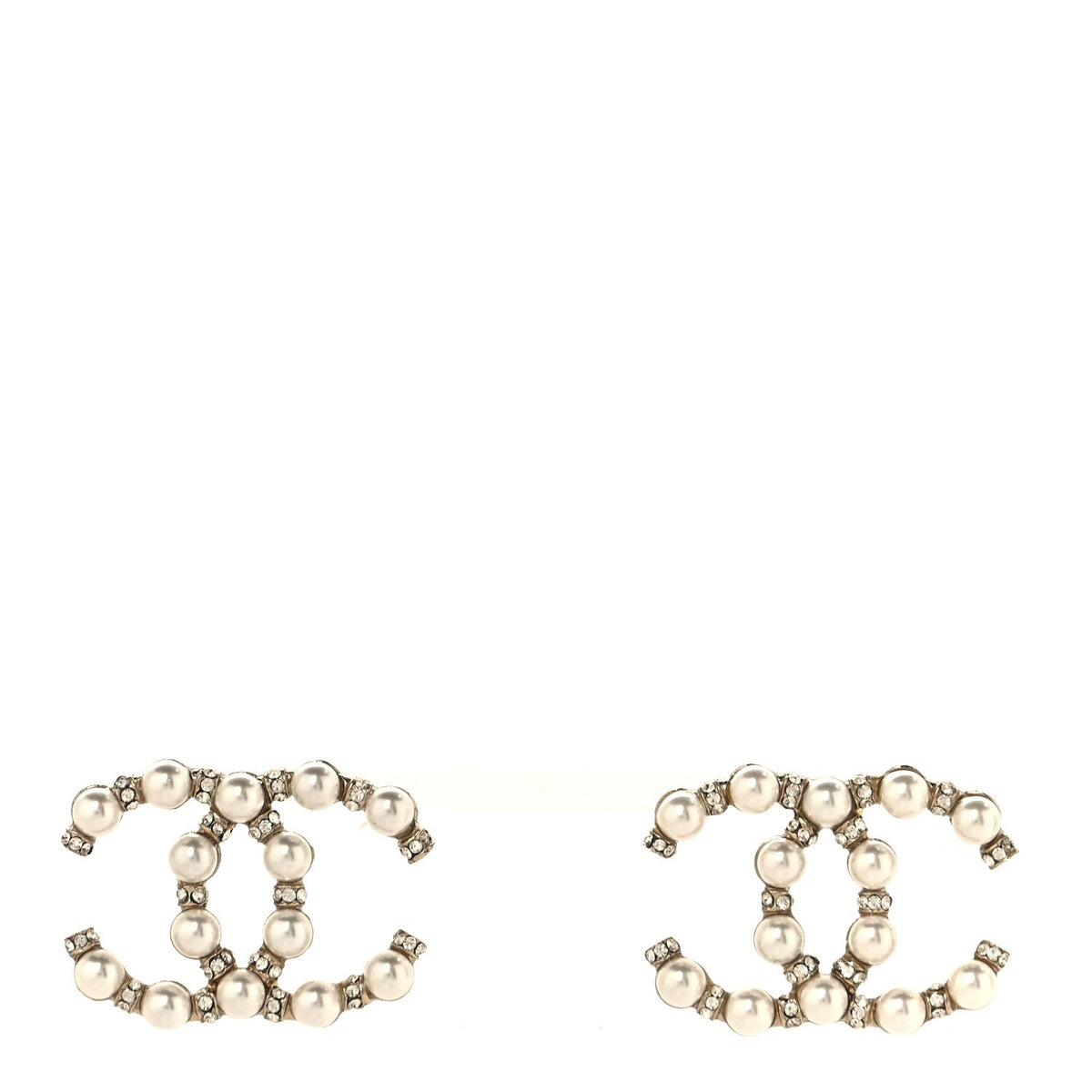 Pearl Crystal CC Earrings Gold