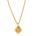 CC Chain Pendant Long Necklace Gold
