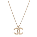 Crystal CC Pendant Necklace Gold