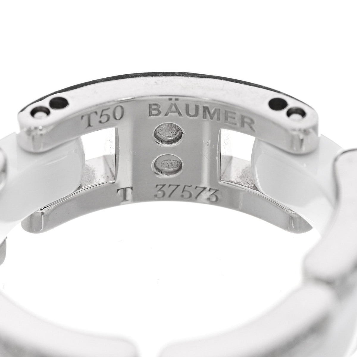 18K White Gold Ceramic Diamond Medium Ultra Ring White 50 5.5