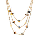 Swarovski Metal Gamble Long Necklace Gold Multicolor