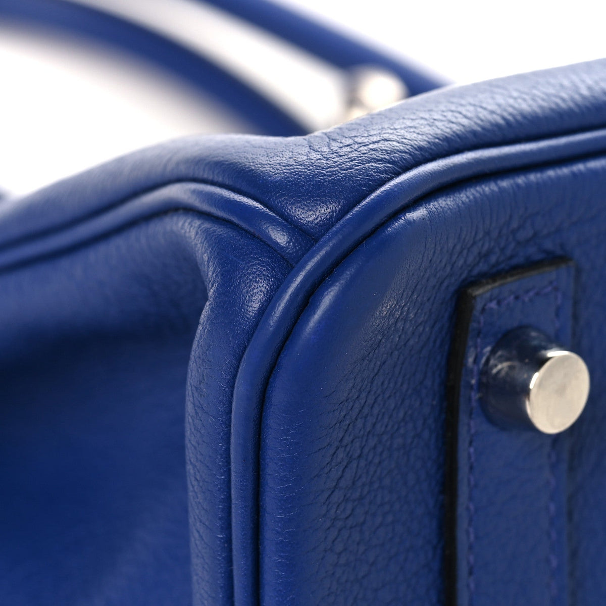 Taurillon Novillo Horseshoe Birkin 30 Bleu Brighton