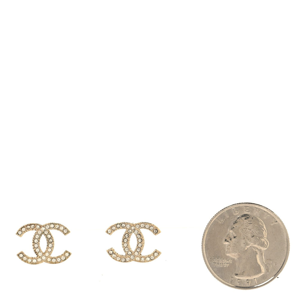 Crystal CC Earrings Gold