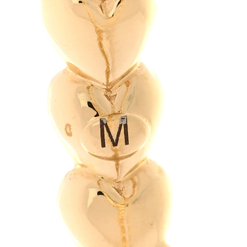 Crystal CC Heart Link Bracelet M Gold