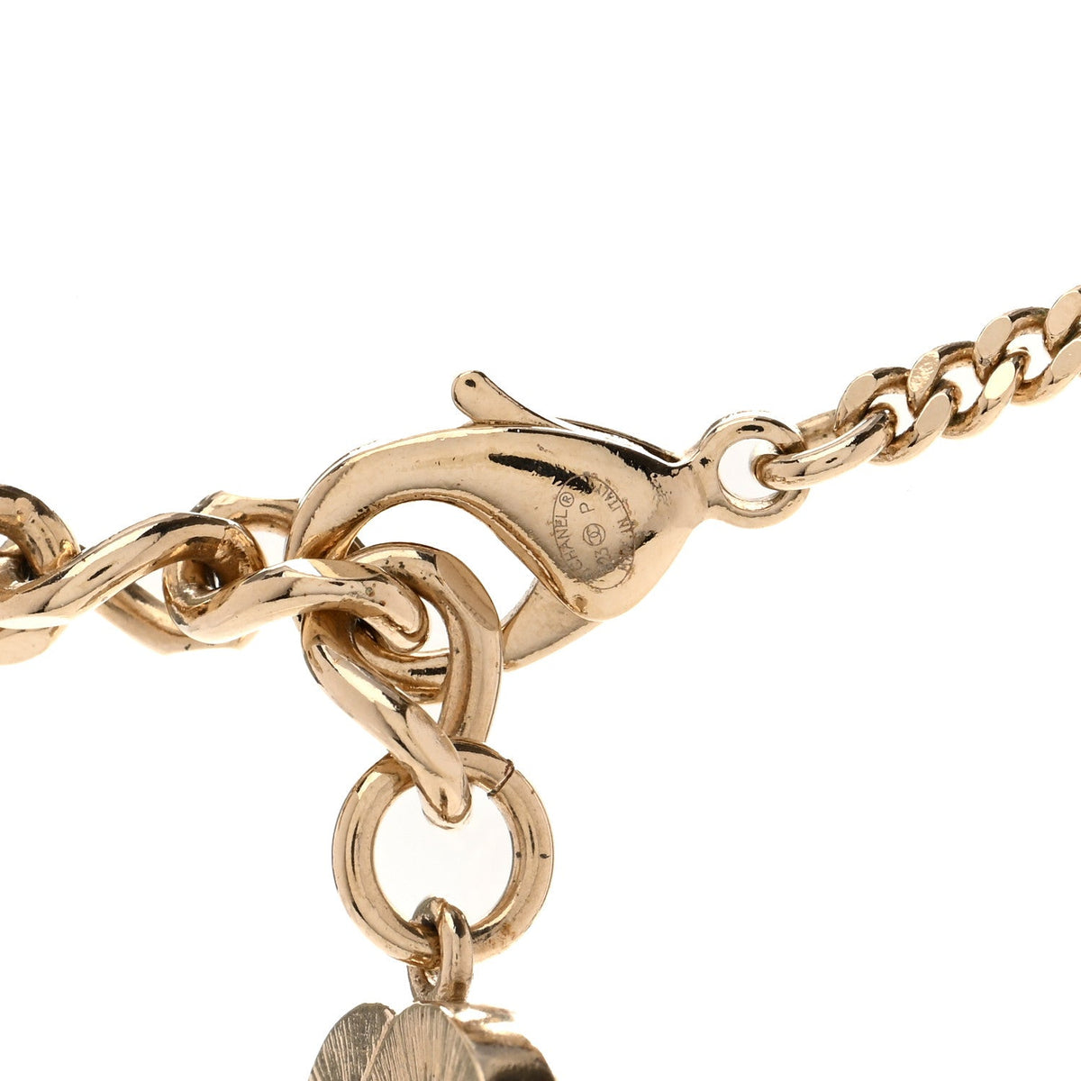 Crystal Baguette CC Necklace Gold
