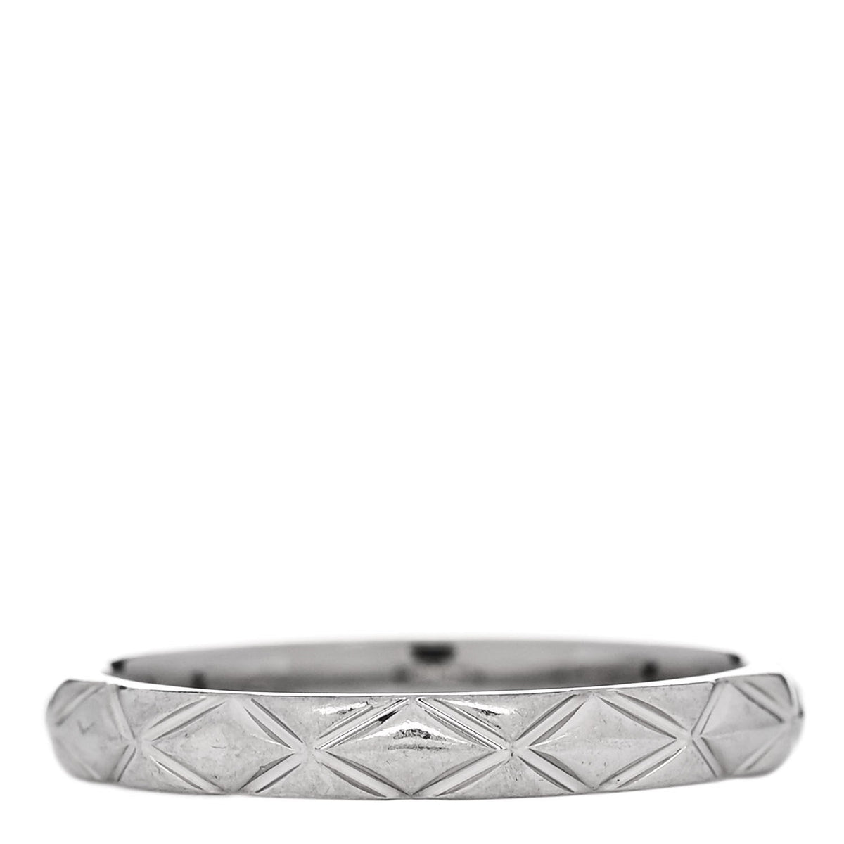 Platinum Diamond Small Matelasse Ring 48 4.5