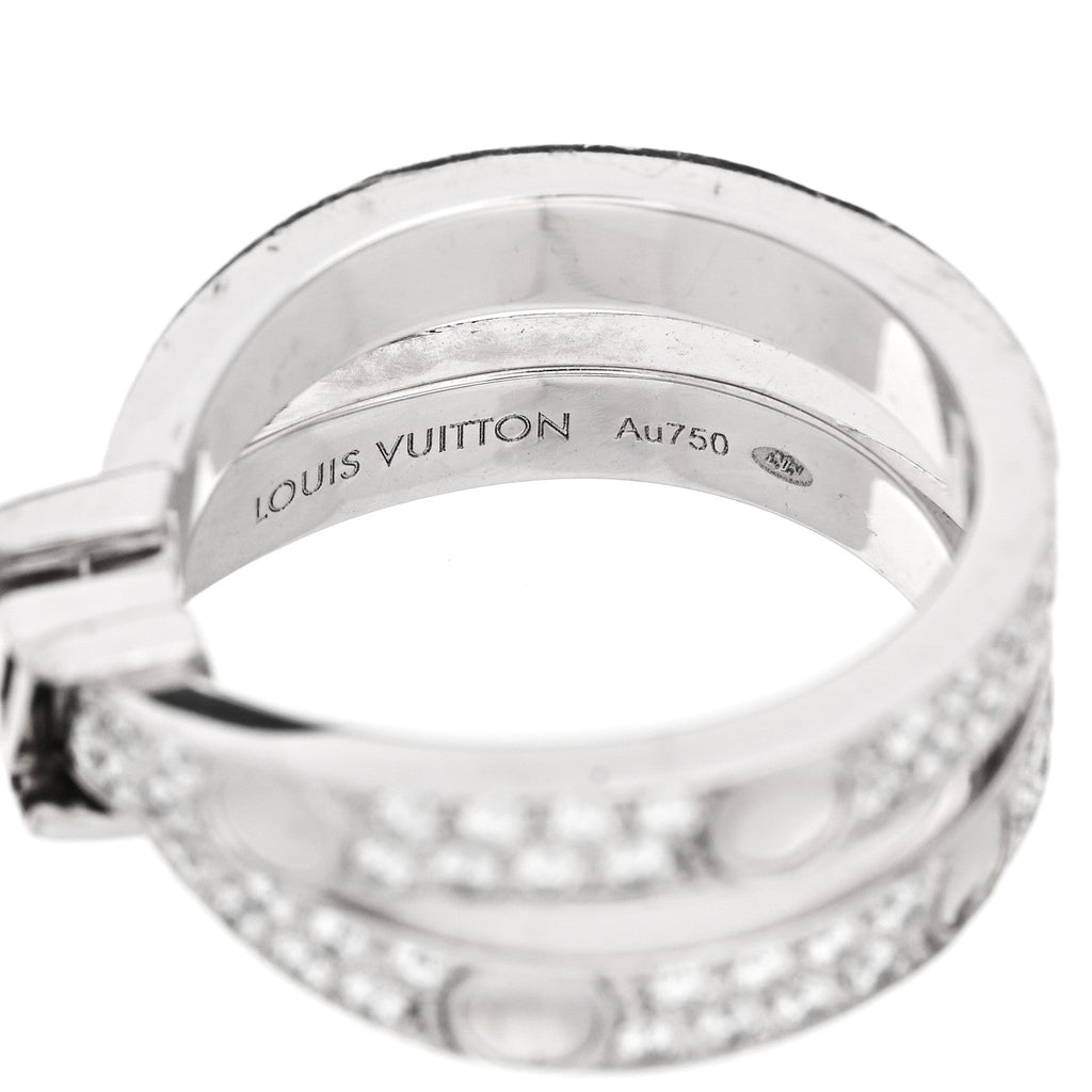 18K White Gold Diamond Empreinte Double Pave Ring 49 5