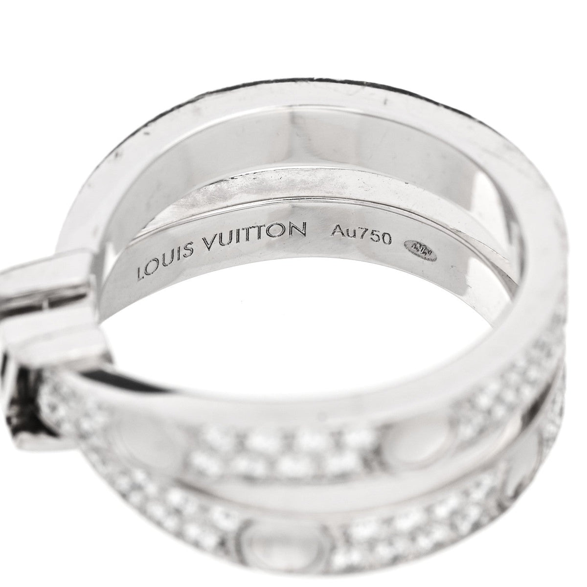 18K White Gold Diamond Empreinte Double Pave Ring 49 5