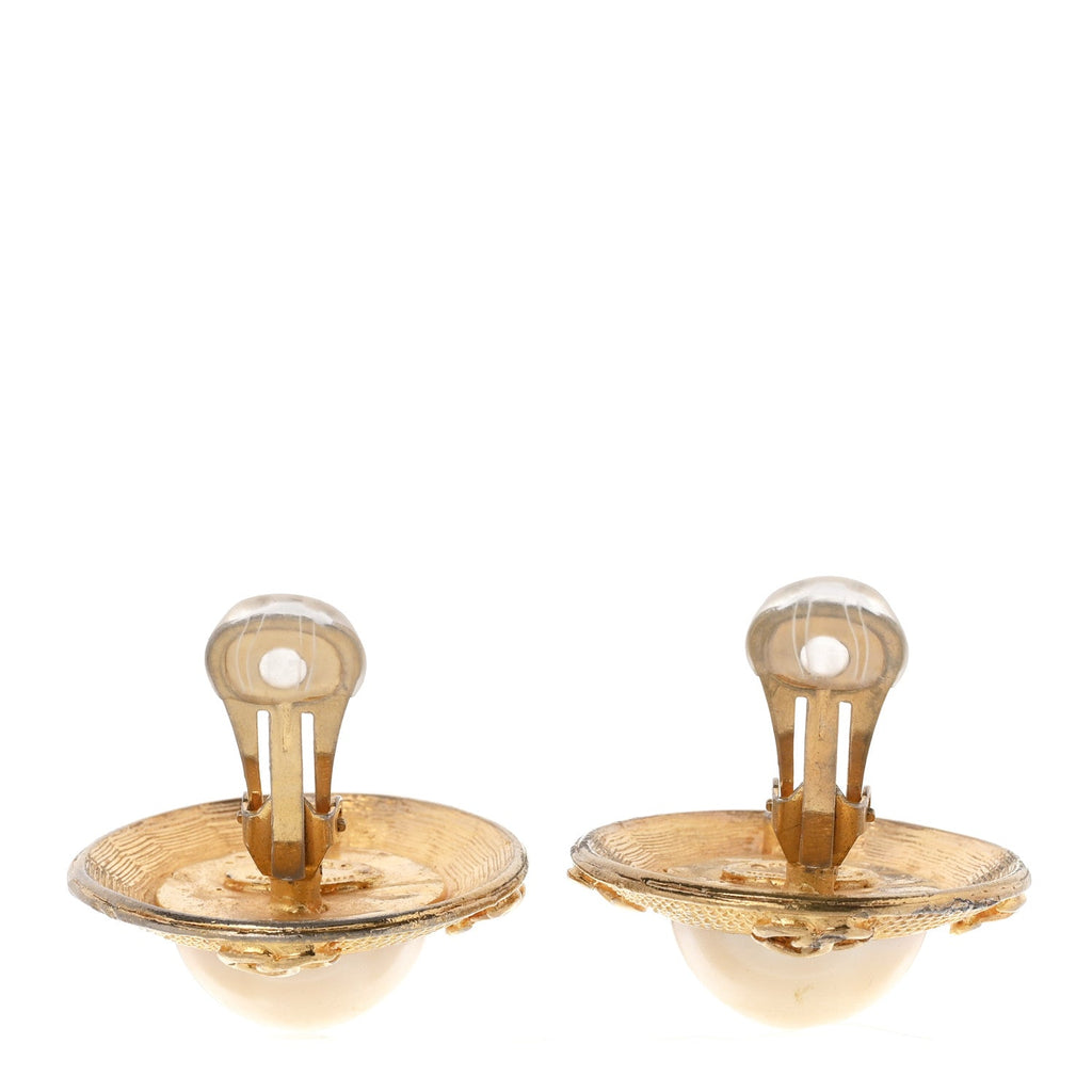Pearl Clip On Earrings Gold