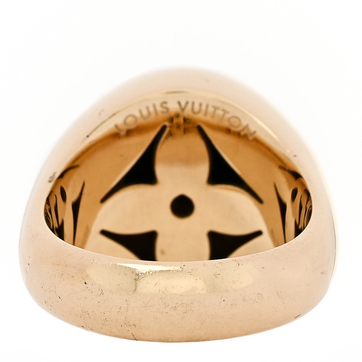 18K Yellow Gold Diamond Malachite Blossom Signet Ring 49 5