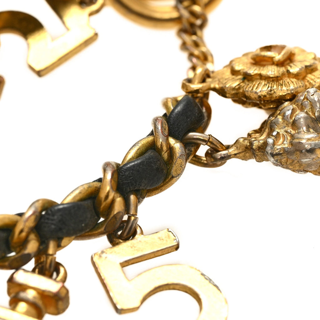 Metal Lambskin Lucky Charm Bracelet Gold