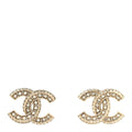 Crystal Timeless CC Earrings Light Gold