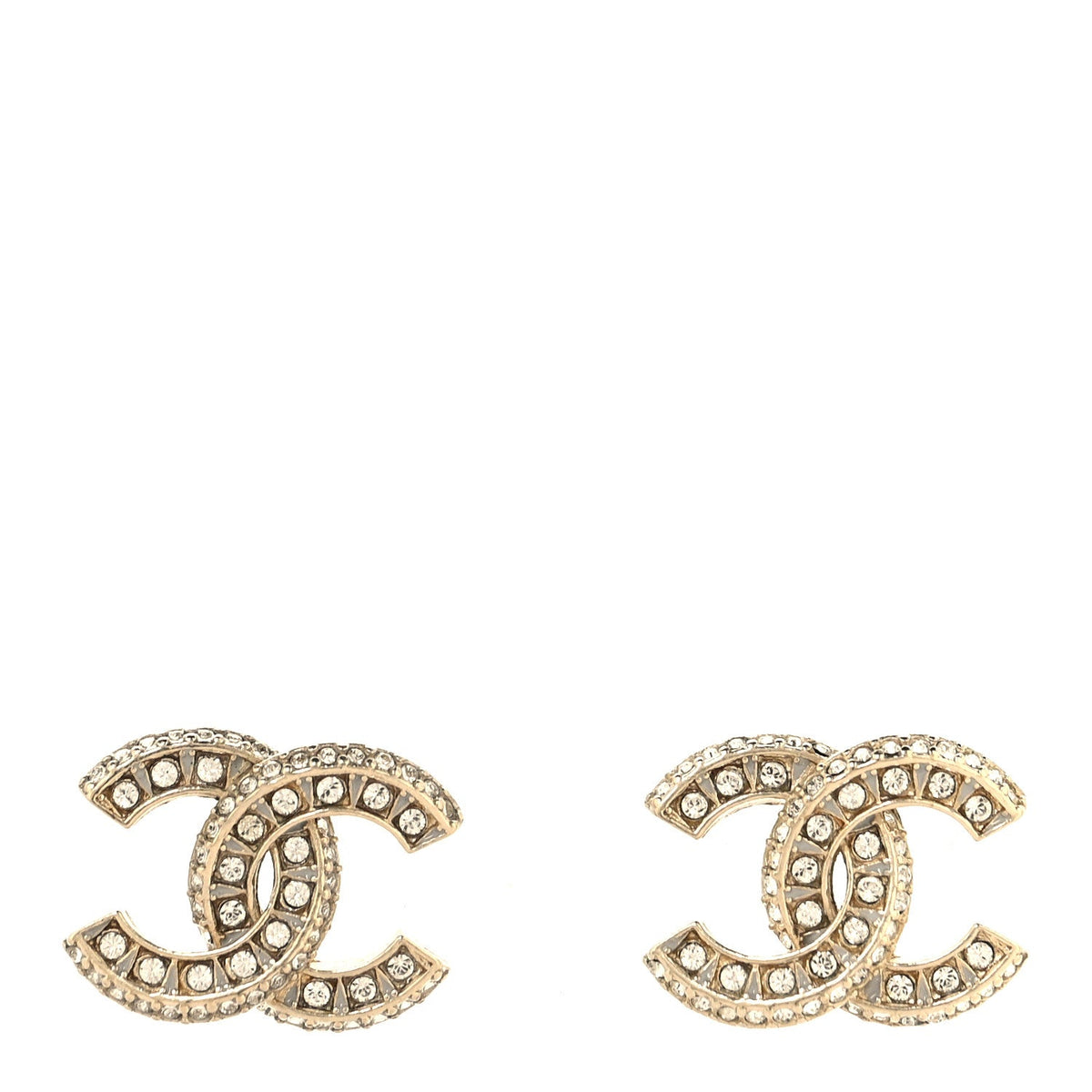 Crystal Timeless CC Earrings Light Gold