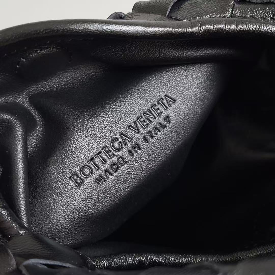 BV Mini Hop Hobo Bag Black Intrecciato Calfskin