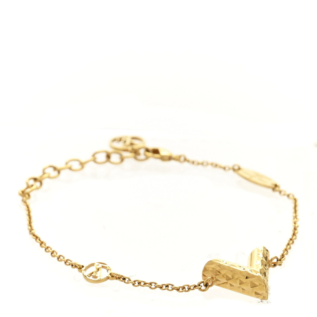 Essential V Guilloche Bracelet Gold