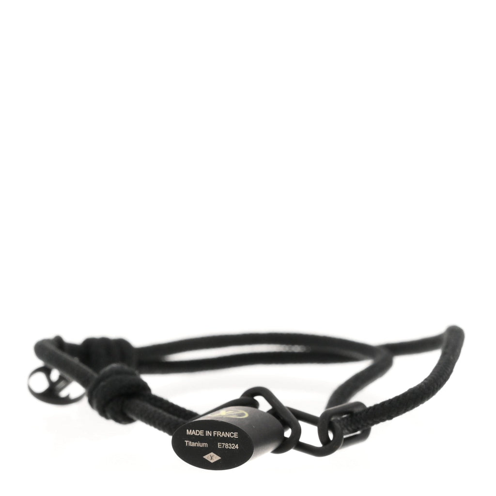 Polyester Titanium Lockit Cord Bracelet Black