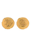 Round CC Clip On Earrings Gold