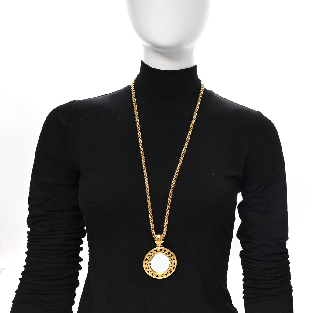 Metal Mirror Necklace Gold