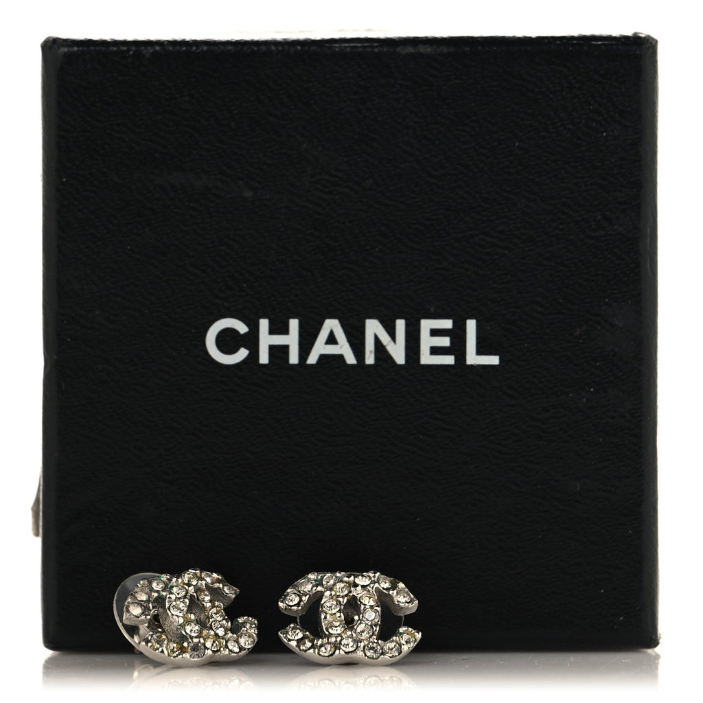 Crystal CC Earrings Silver