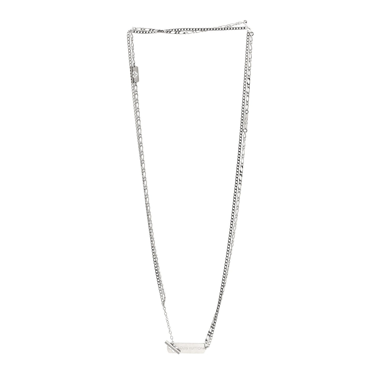 Metal Monogram Necklace Silver