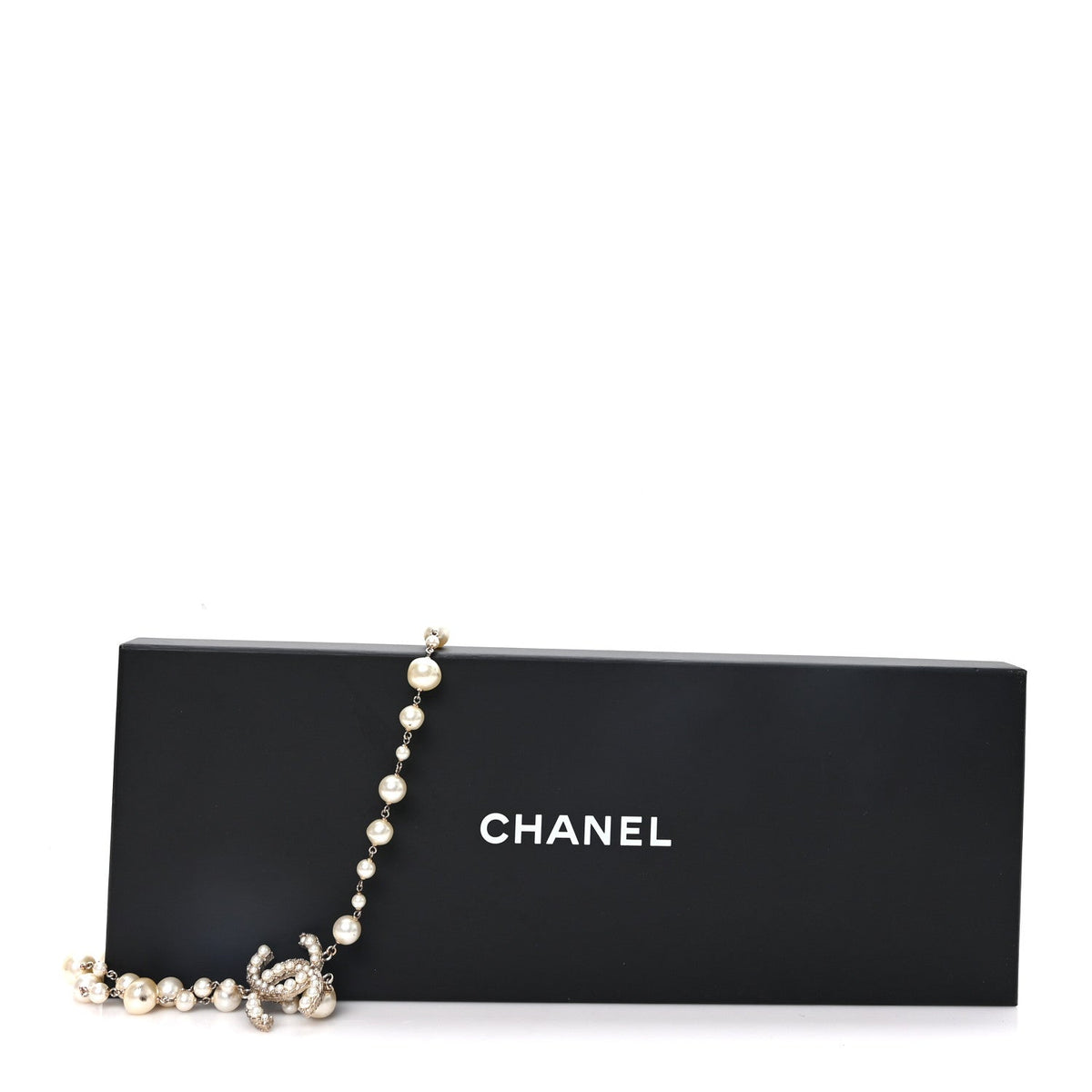 Pearl CC Long Necklace Gold