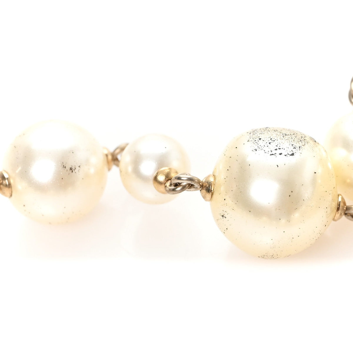 Pearl CC Long Necklace Gold