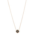 18K Pink Gold Grey Mother Of Pearl Blossom Sun Pendant Necklace