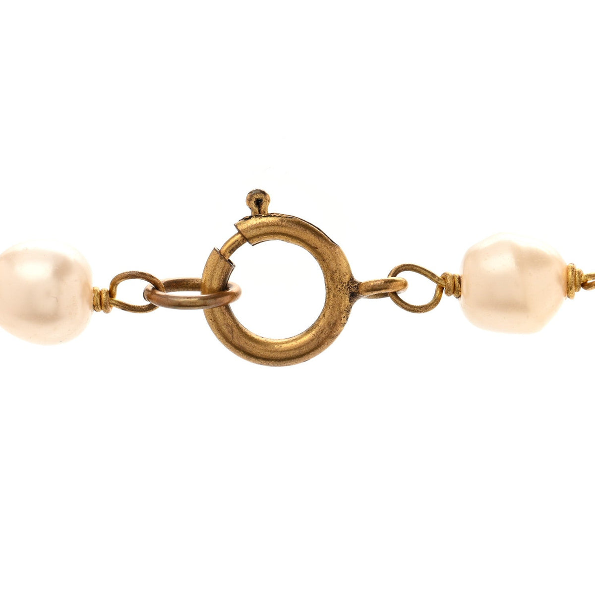 Pearl Medallion Long Necklace Gold