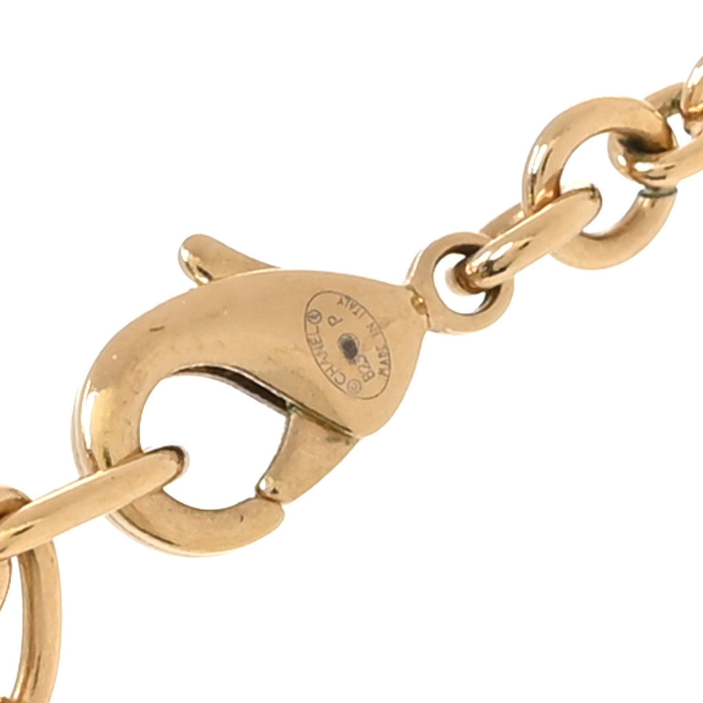 Crystal CC Heart Link Pendant Necklace Gold