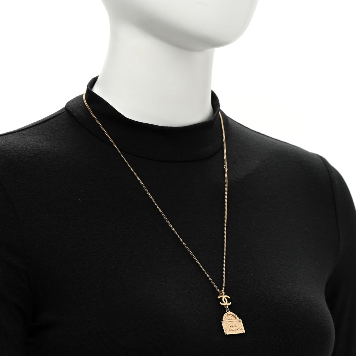 Metal CC Rue Cambon Necklace Gold
