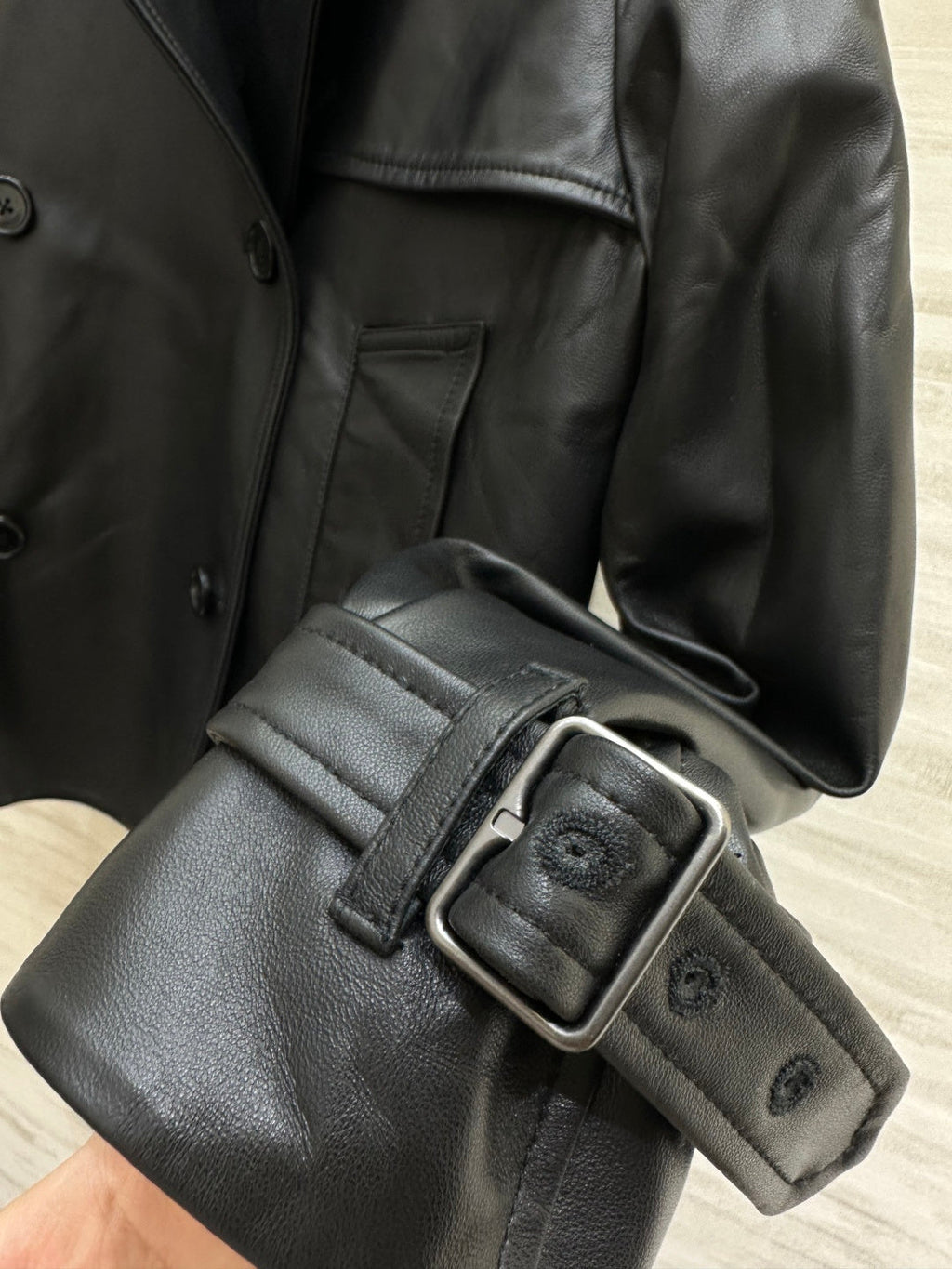 BRR Mayfair Trench Jacket Black Lambskin 427347