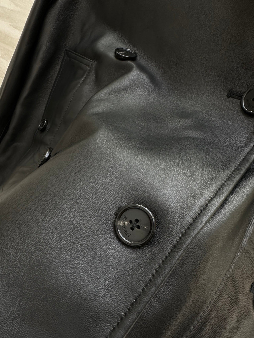 BRR Mayfair Trench Jacket Black Lambskin 427347