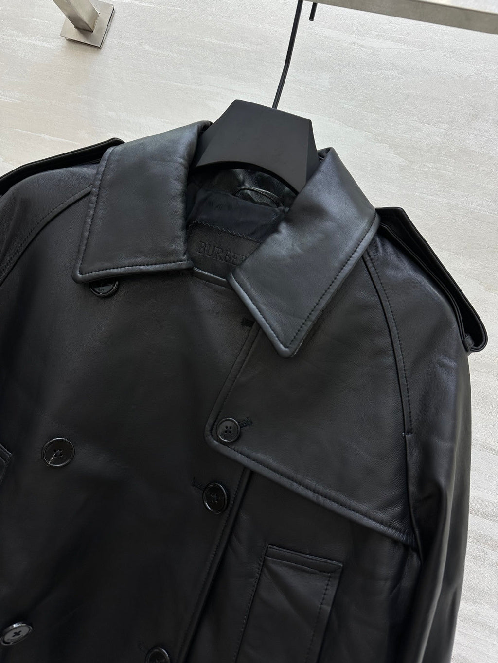 BRR Mayfair Trench Jacket Black Lambskin 427347