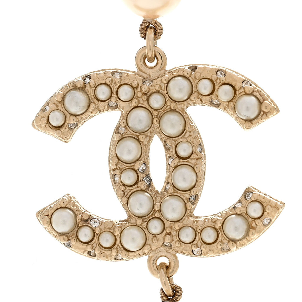 Pearl CC 100th Anniversary Necklace Light Gold